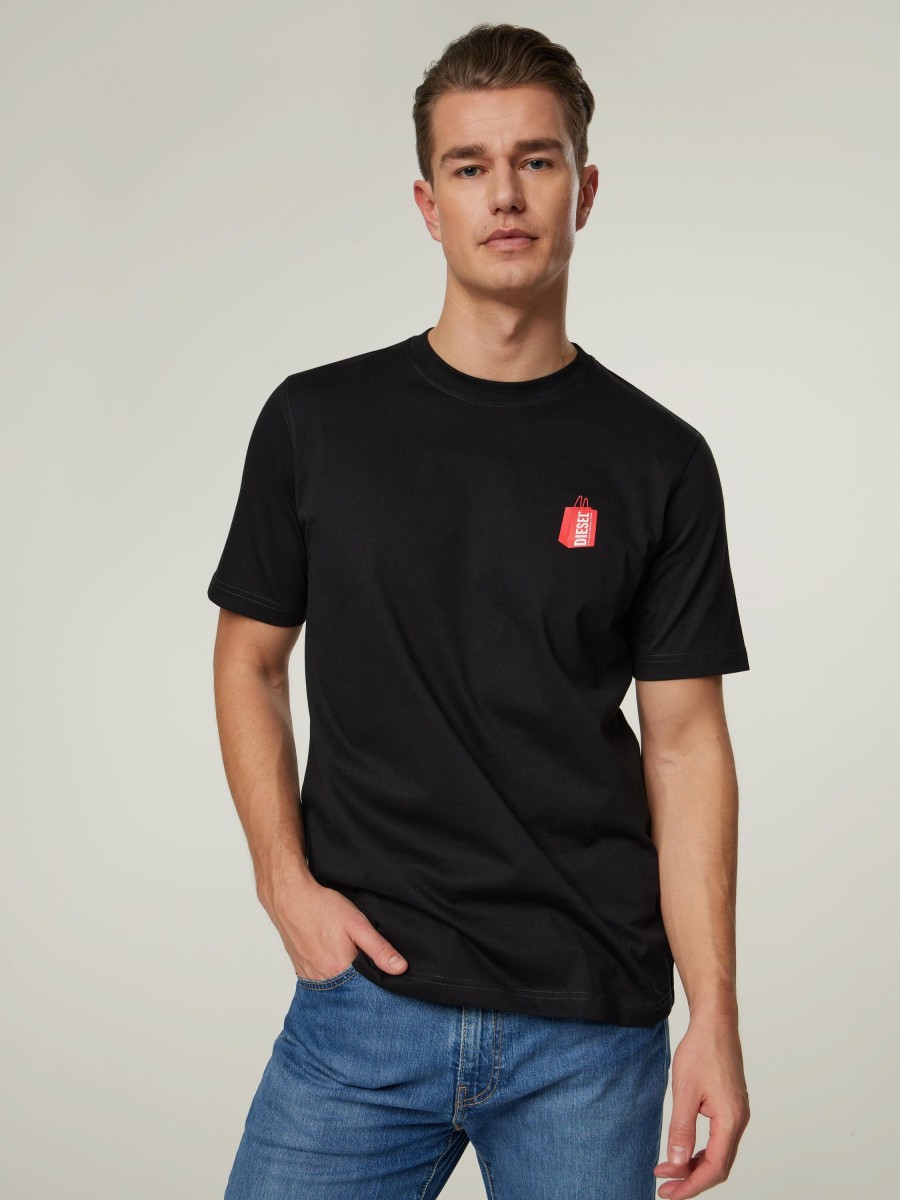 Manner Diesel T-Shirts & Shirts | T-Shirt Mit Logo Just Schwarz