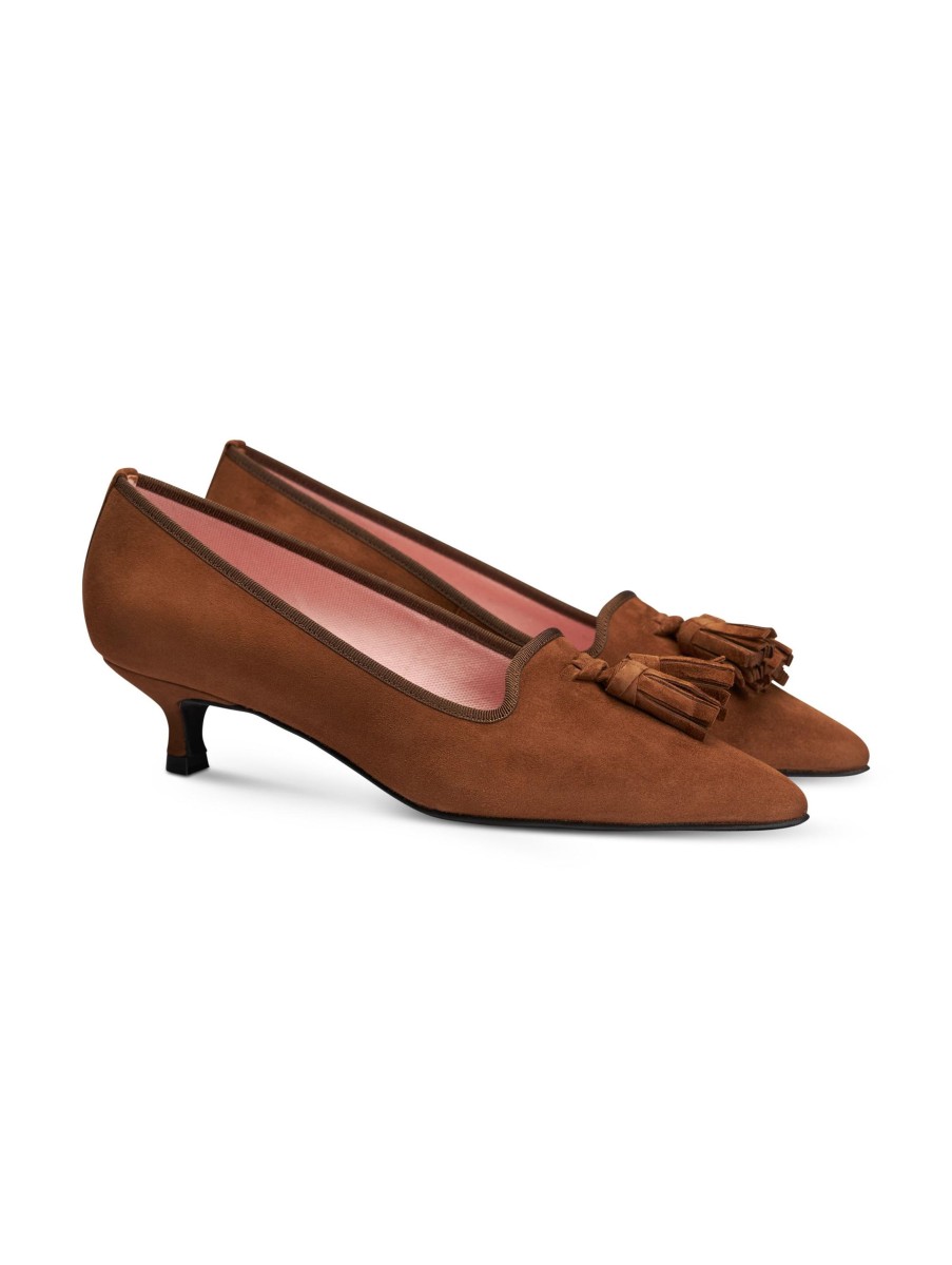 Frauen Pretty Ballerinas High Heels & Pumps | Pumps Aus Verlousleder Cognac