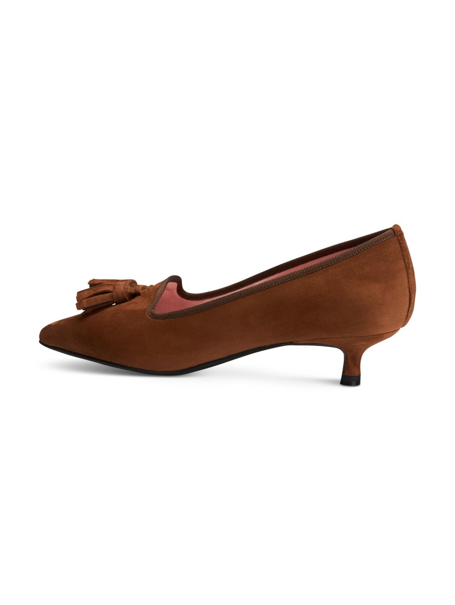 Frauen Pretty Ballerinas High Heels & Pumps | Pumps Aus Verlousleder Cognac