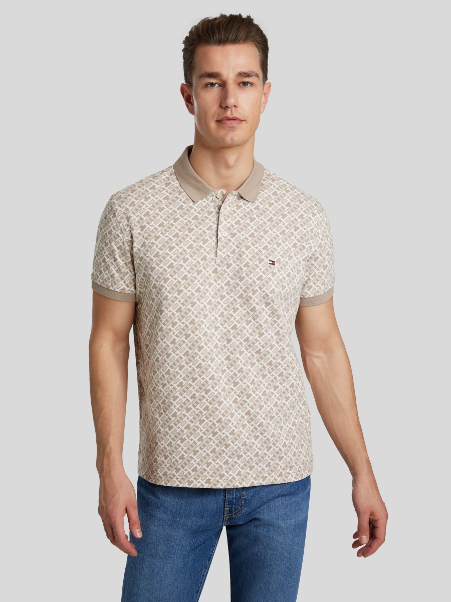 Manner Tommy Hilfiger Polo-Shirts | Polo-Shirt Monogram Beige