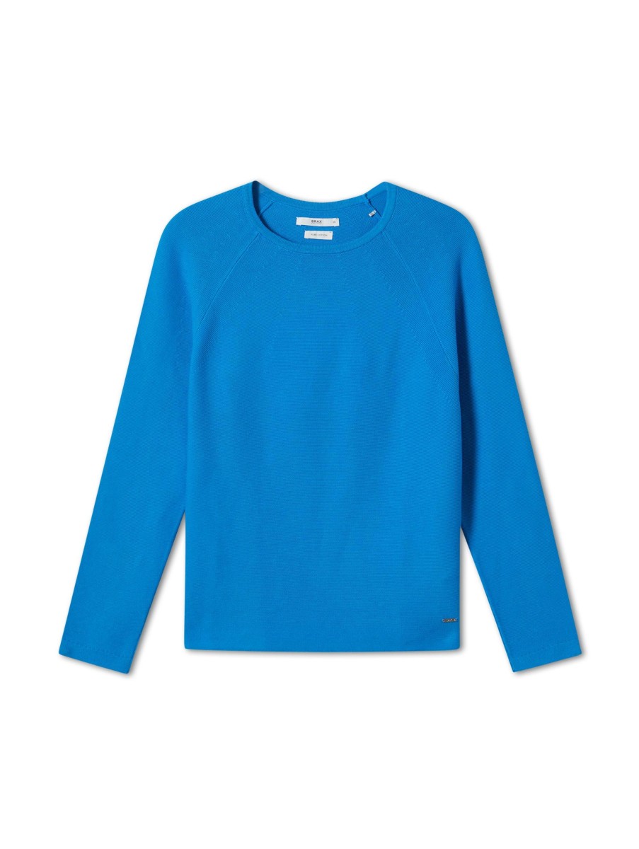 Frauen Brax Pullover & Strick | Pullover Lesley Mittelblau