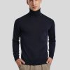 Manner HUGO Pullover & Strickjacken | Rollkragenpullover San Thomas Marine