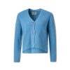 Frauen Marc O Pullover & Strick | Strickjacke In Grobstrick Mittelblau