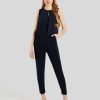 Frauen Vera Mont Overalls & Jumpsuits | Jumpesuit Mit Strasssteinen Marine