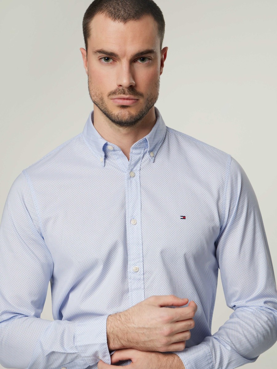 Manner Tommy Hilfiger Hemden | Hemd Im Slim Fit Hellblau