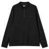 Manner Pierre Cardin Grosse Grossen | Langarm Polo-Shirt Mit Zip Schwarz