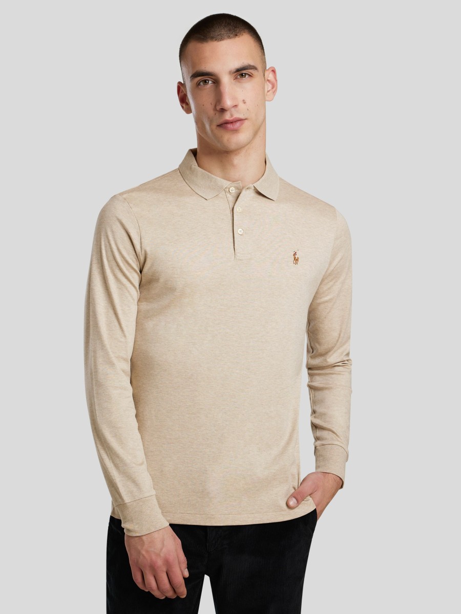 Manner Polo Ralph Lauren Men Polo-Shirts | Polo-Shirt Im Slim Fit Beige