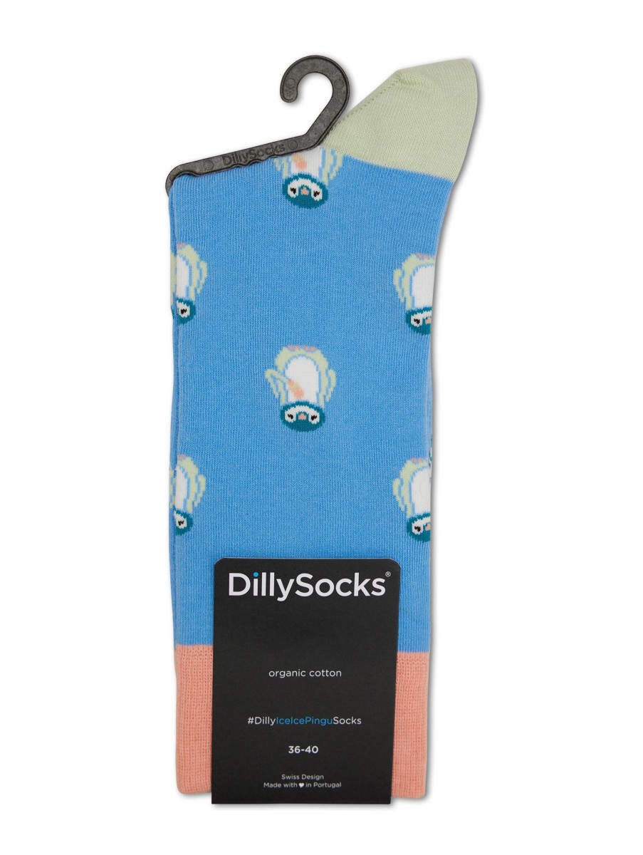 Frauen Dilly Socks Wasche & Loungewear | Socken Ice Ice Pingu Hellblau