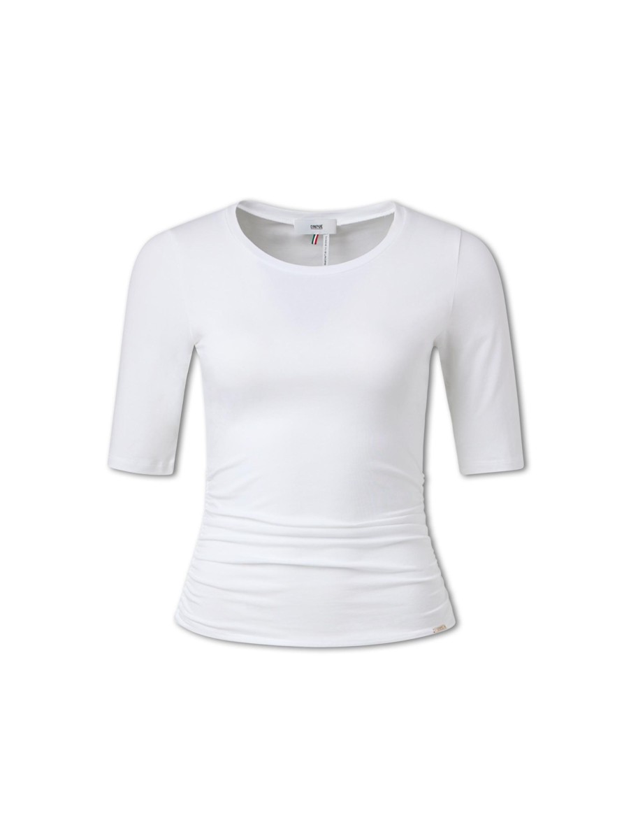 Frauen Cinque T-Shirts & Shirts | T-Shirt Mit Raffung Ciyve Weiss