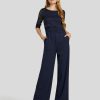 Frauen Vera Mont Overalls & Jumpsuits | Overall Mit Spitze Marine