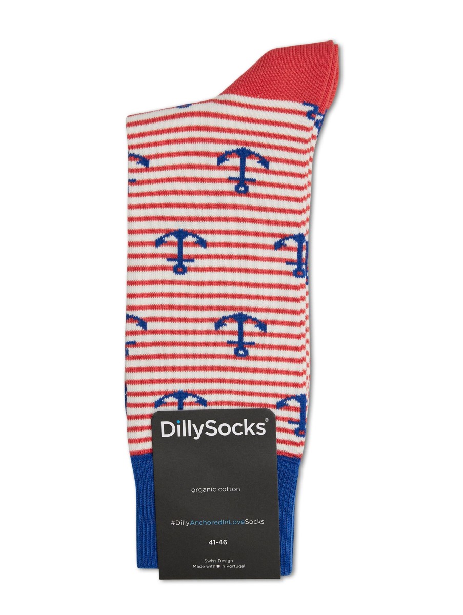 Manner Dilly Socks Wasche & Loungewear | Socken Anchored In Love Rot