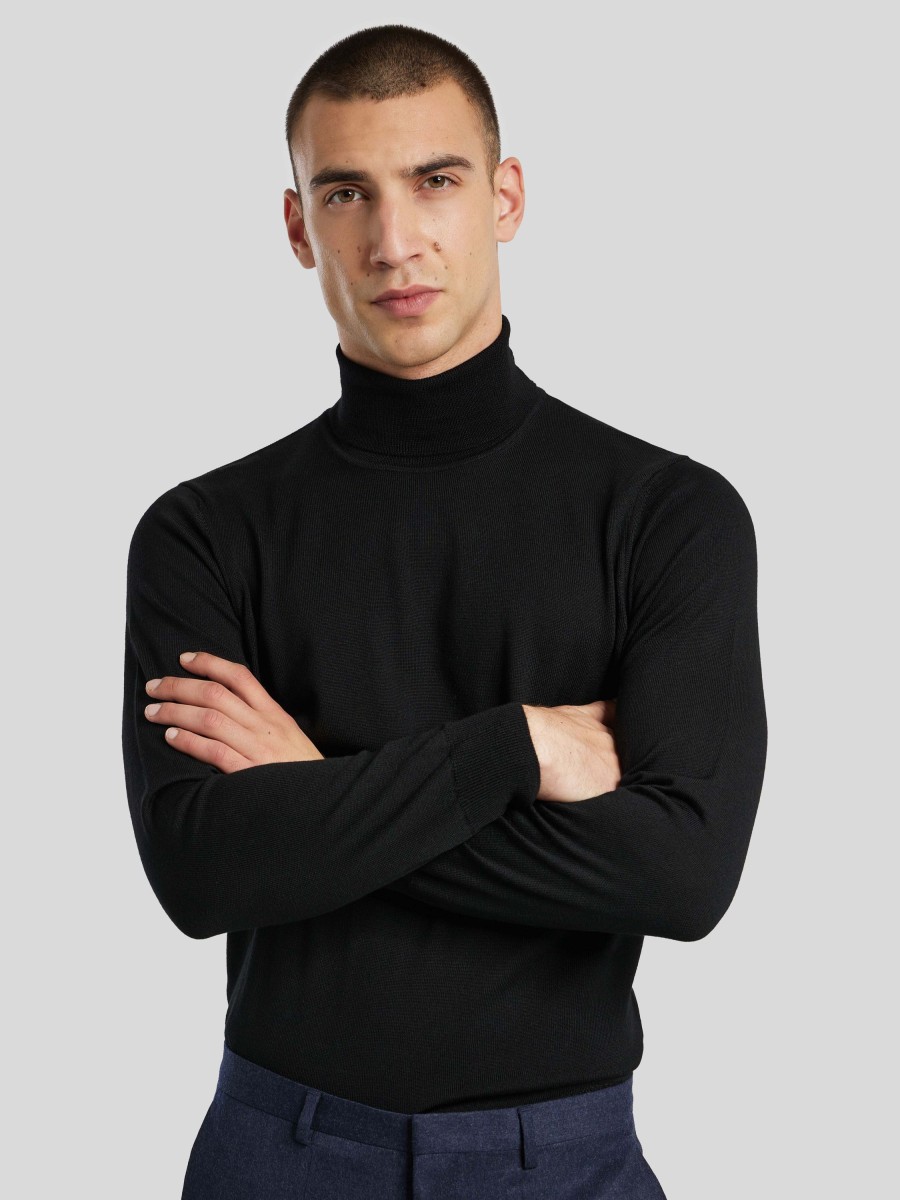 Manner Paul Kehl Pullover & Strickjacken | Rollkragenpullover Schwarz