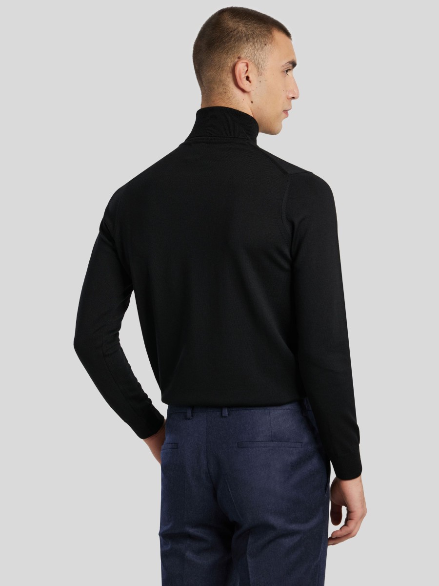 Manner Paul Kehl Pullover & Strickjacken | Rollkragenpullover Schwarz