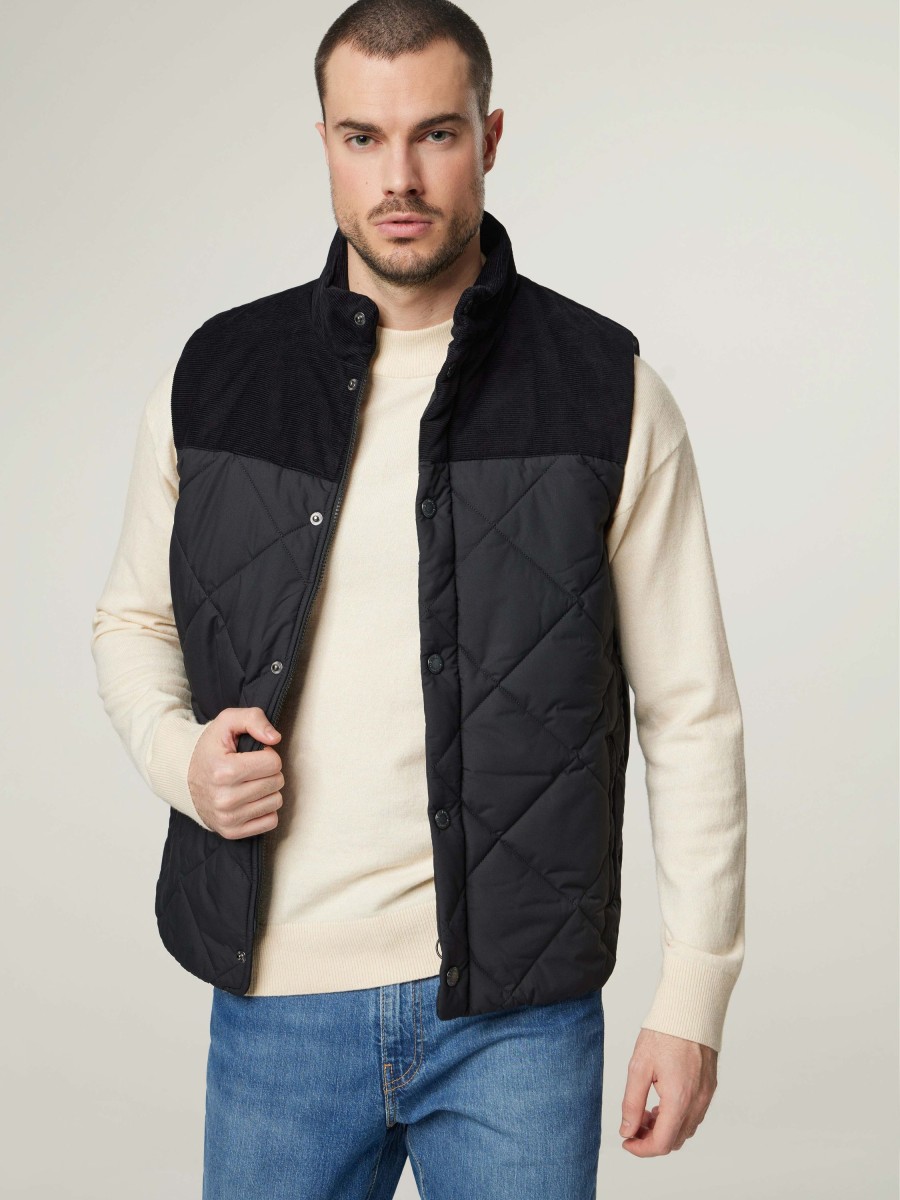 Manner Barbour Gilets & Westen | Steppweste Schwarz