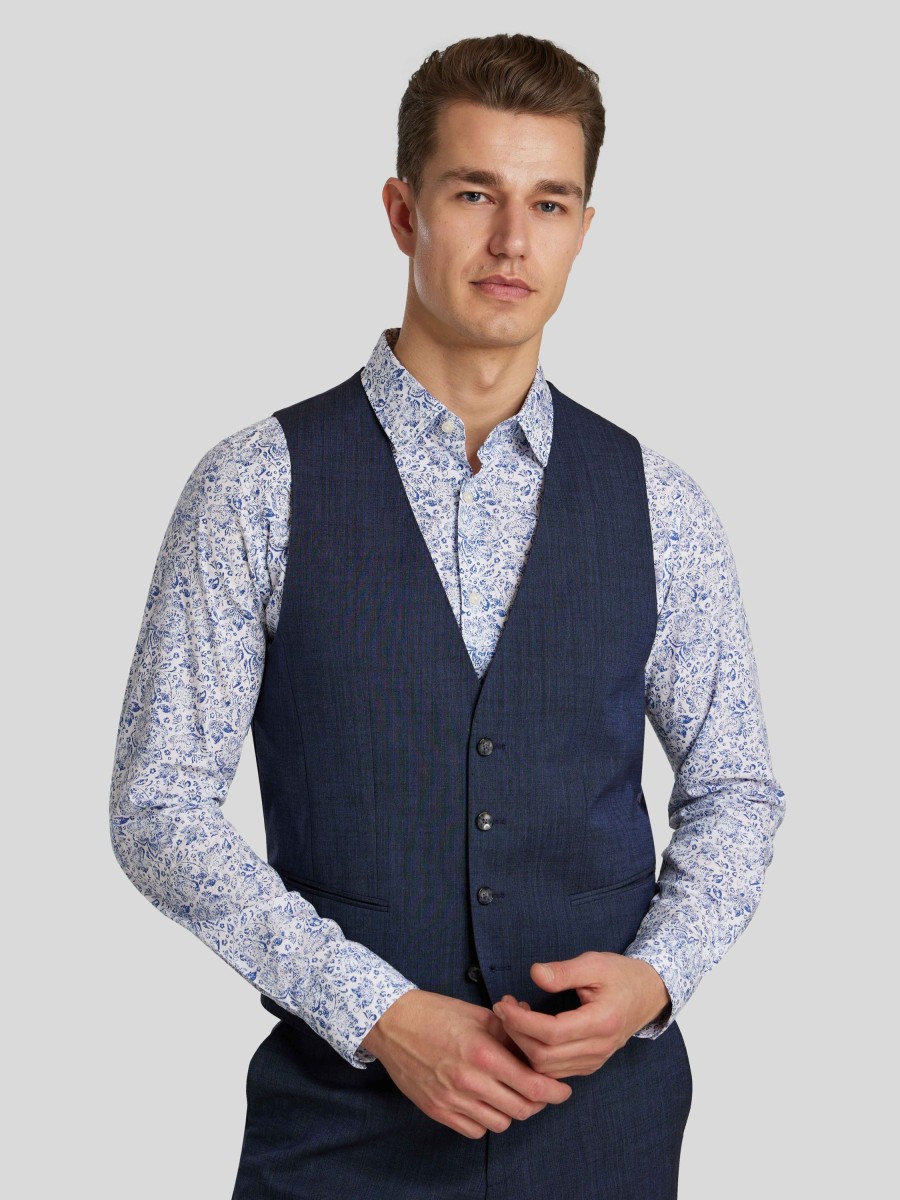 Manner BOSS Men Gilets & Westen | Gilet Im Slim Fit Marine