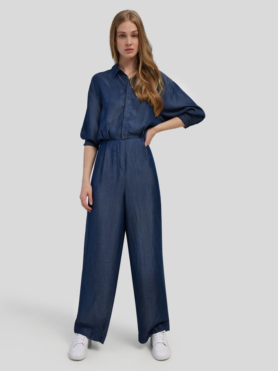 Frauen Samsoe & Samsoe Overalls & Jumpsuits | Overall Im Denim-Look Liz Dark Denim