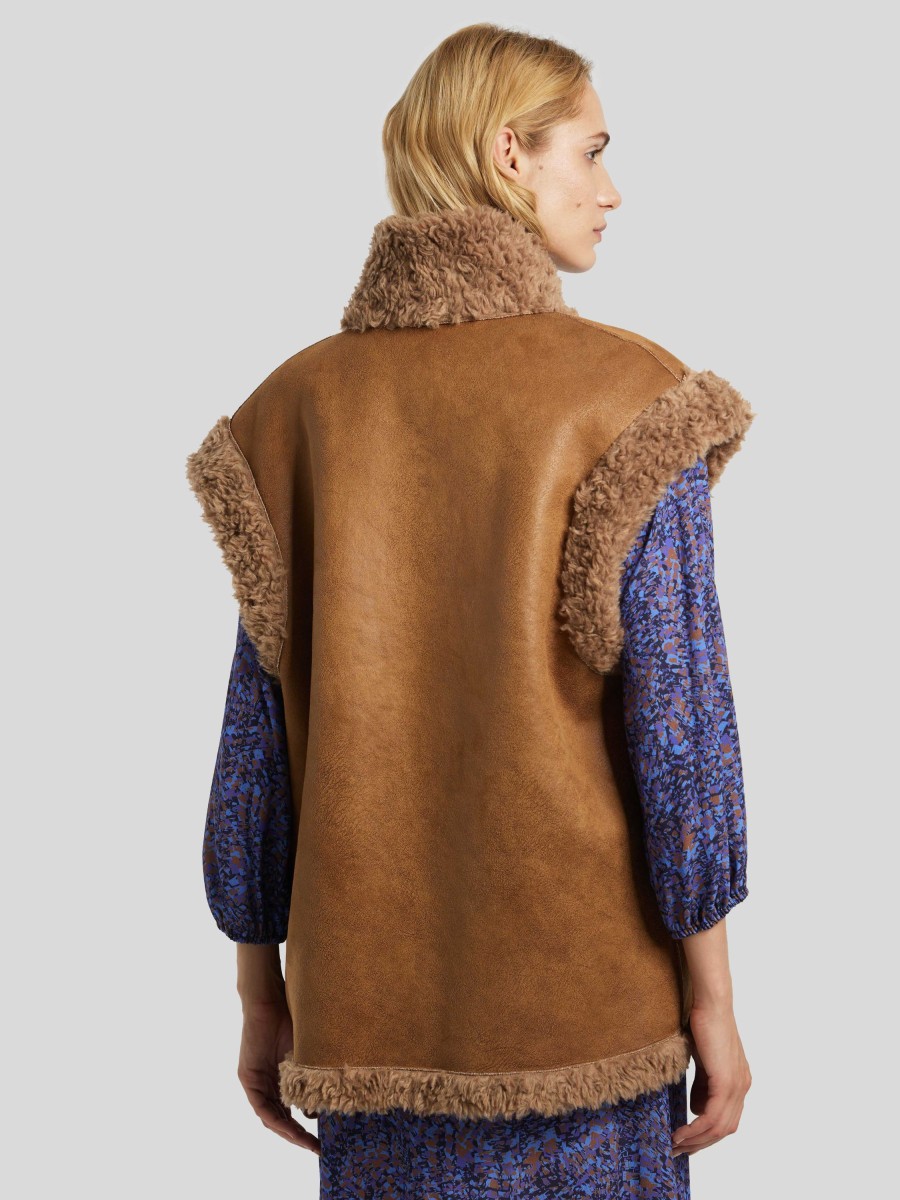 Frauen Studio AR Gilets & Westen | Reversible Weste Camel