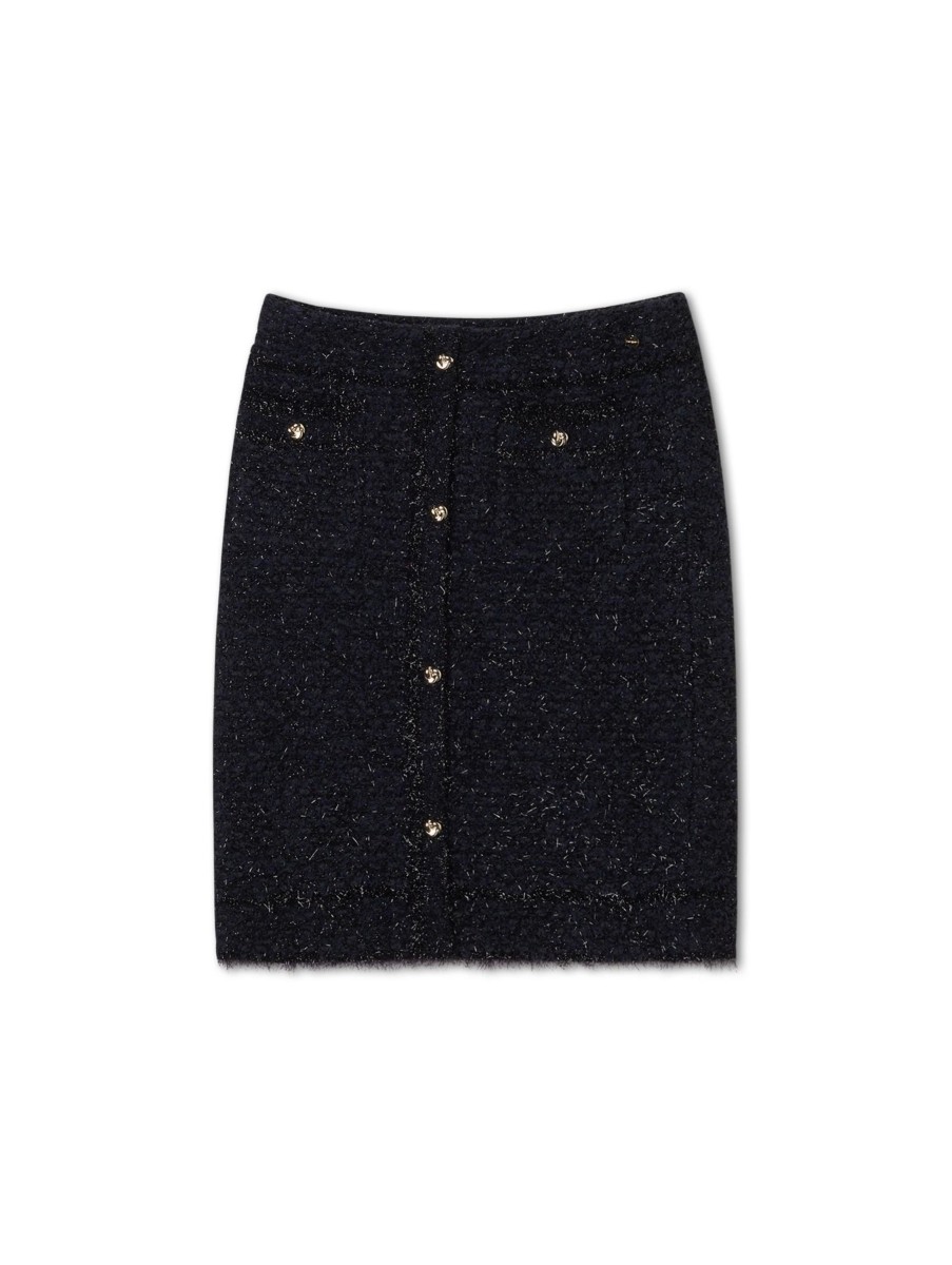 Frauen Marc Cain Rocke & Jupes | Mini-Jupe Aus Boucle Marine