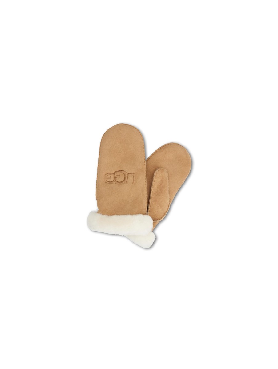 Frauen Ugg Handschuhe | Faustlinge Aus Lammfell Camel