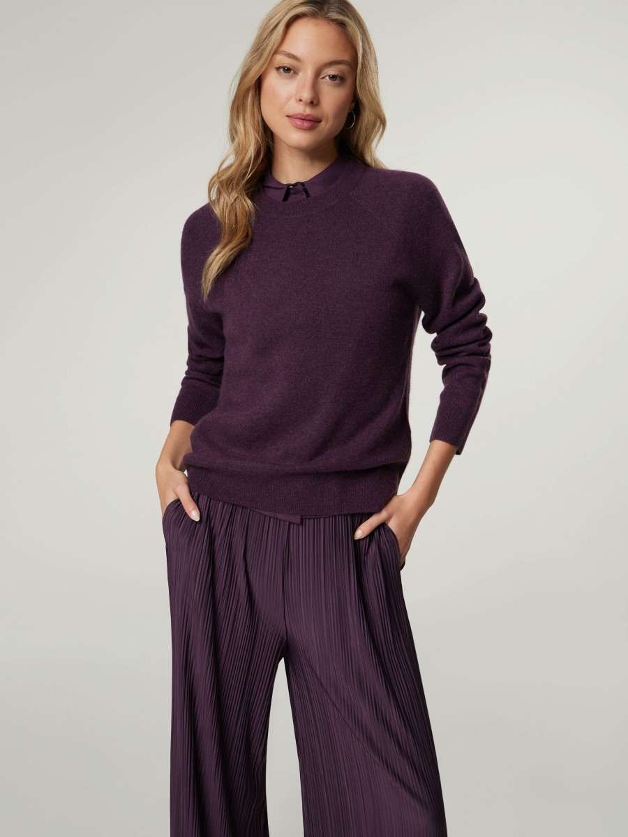 Frauen Samsoe & Samsoe Pullover & Strick | Pullover Aus Kaschmir Boston Aubergine