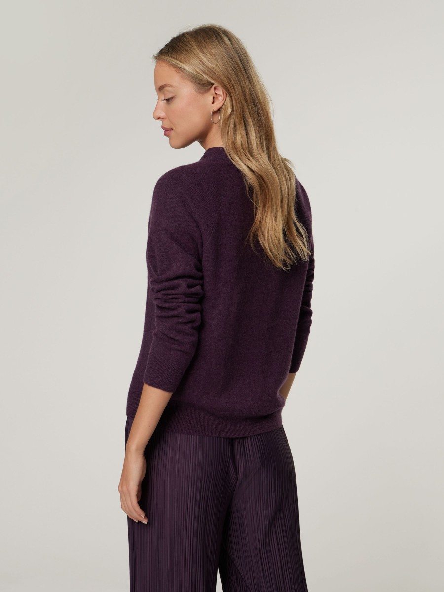 Frauen Samsoe & Samsoe Pullover & Strick | Pullover Aus Kaschmir Boston Aubergine