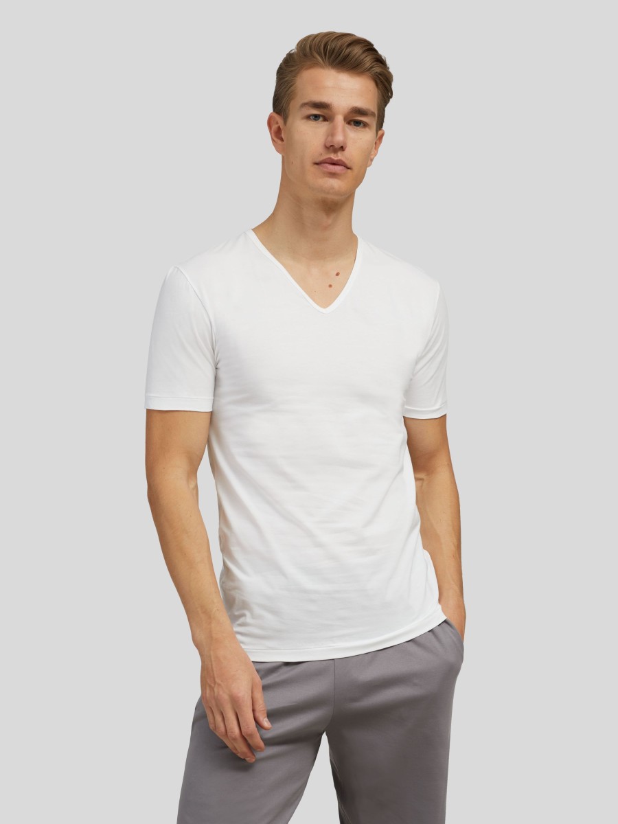 Manner Zimmerli Wasche & Loungewear | T-Shirt Pure Comfort Weiss