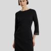 Frauen Marc Cain Kleider | Elegantes Kleid Mit Spitze Schwarz