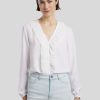 Frauen Marc Cain Blusen & Tuniken | Bluse Mit Ruschen Weiss