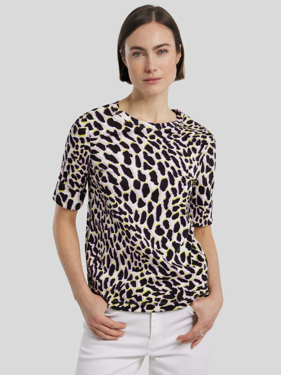 Frauen Marc Cain T-Shirts & Shirts | T-Shirt Mit Leoprint Flieder