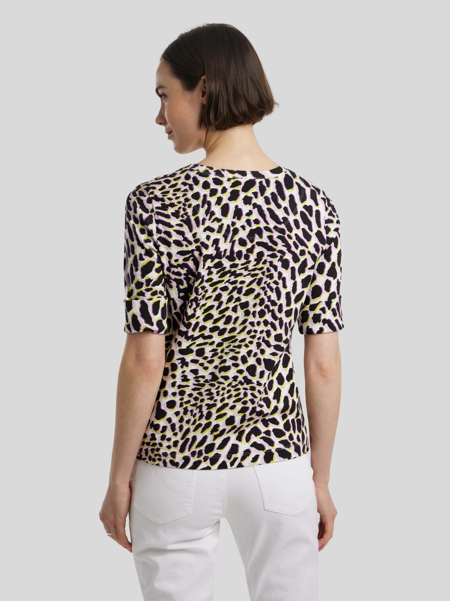 Frauen Marc Cain T-Shirts & Shirts | T-Shirt Mit Leoprint Flieder