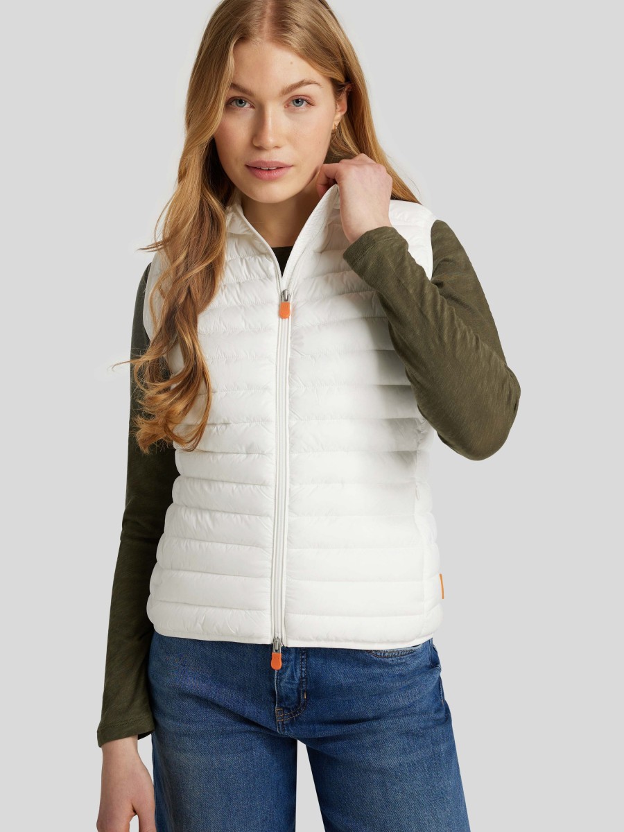 Frauen Save the Duck Gilets & Westen | Steppgilet Weiss