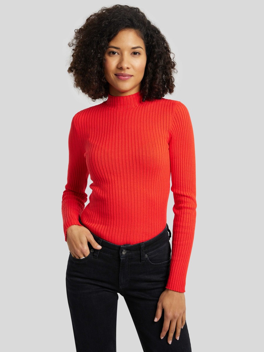 Frauen Armedangels Pullover & Strick | Pullover Mit Stehkragen Rot