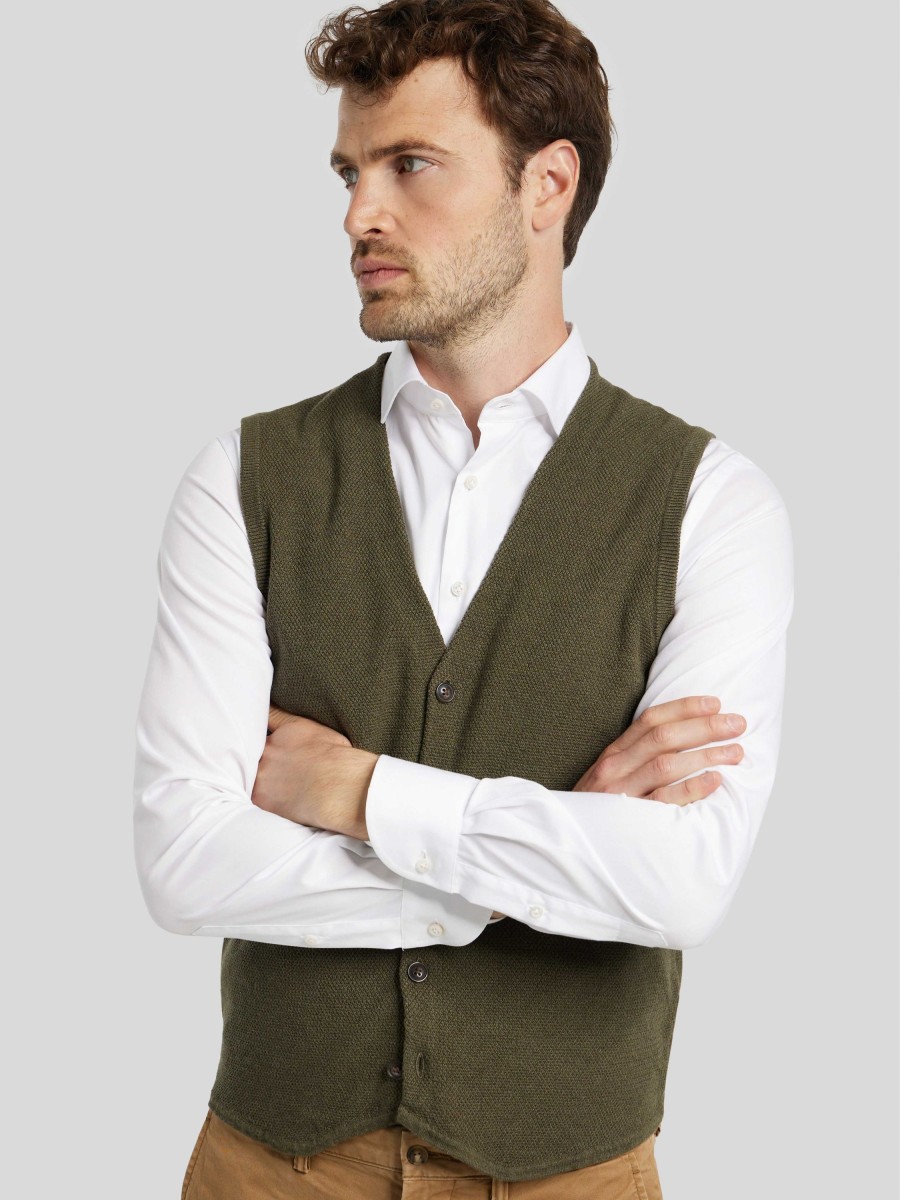 Manner Paul Kehl Gilets & Westen | Gilet Im Custom Fit Oliv