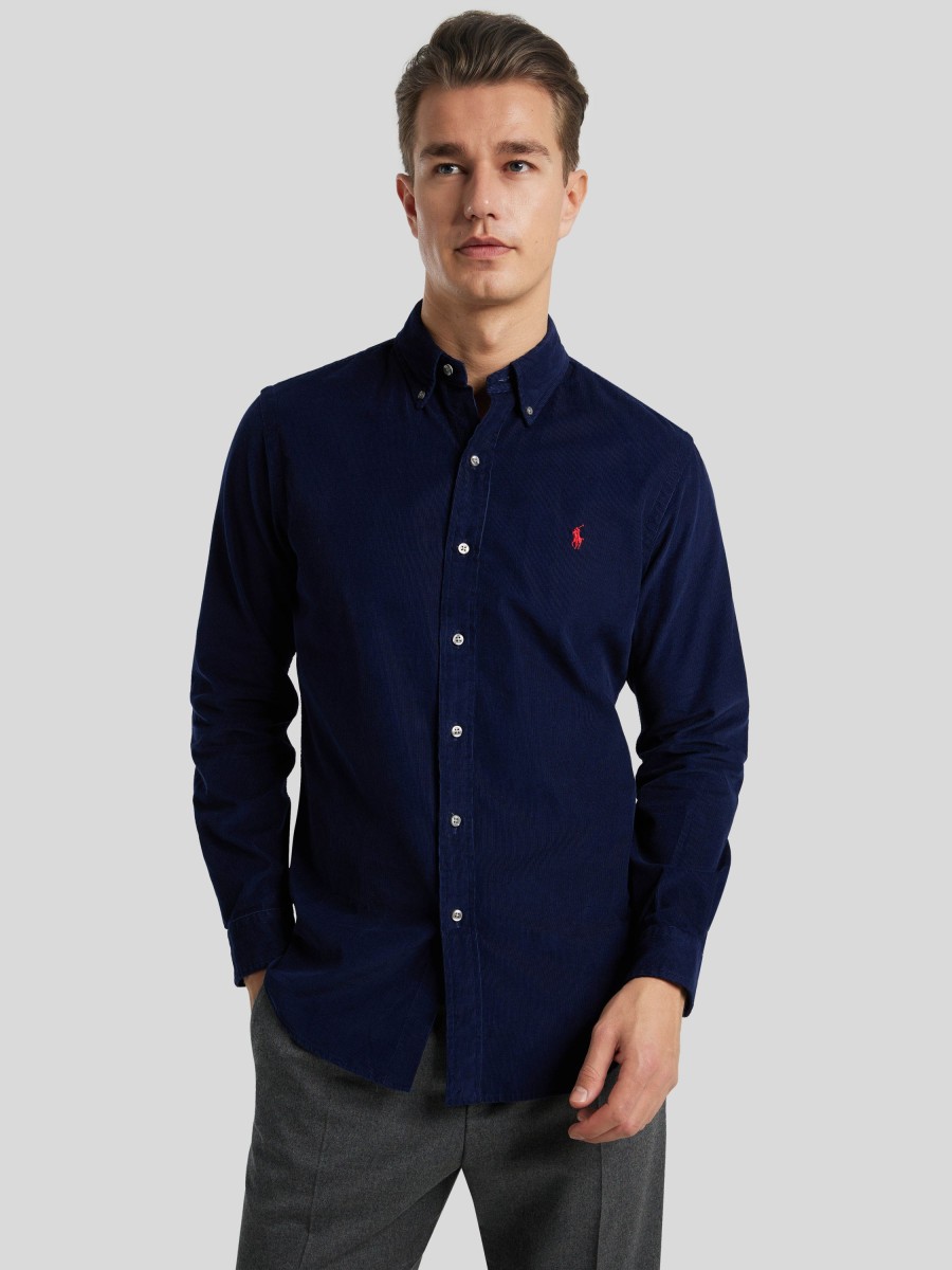 Manner Polo Ralph Lauren Men Hemden | Hemd Im Custom Fit Marine