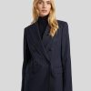 Frauen Max Mara Studio Anzuge | Blazer Mit Nadelstreifen Sella Marine