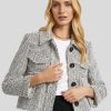 Frauen Luisa Cerano Jacken | Jacke Im Tweed-Look Weiss