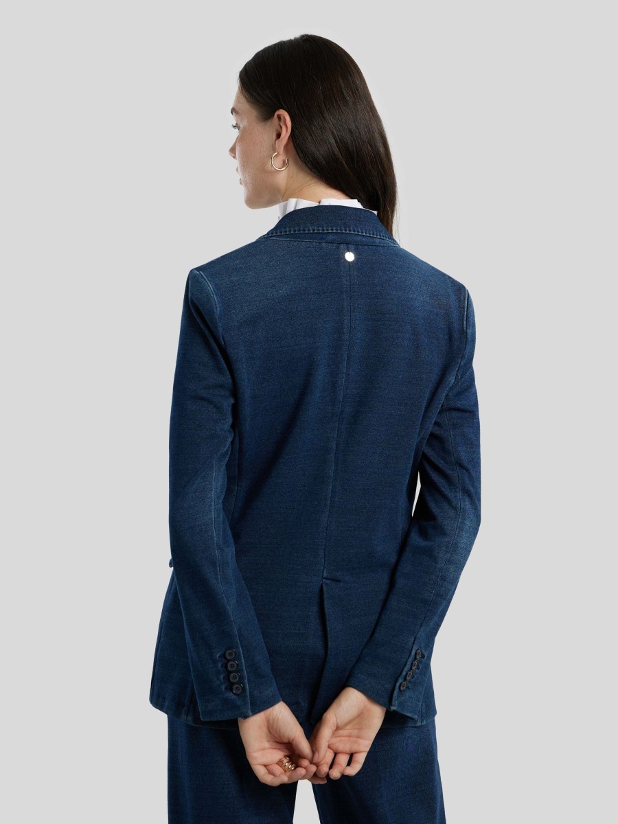 Frauen Rich&Royal Blazer | Blazer Aus Jogg-Denim Dark Denim