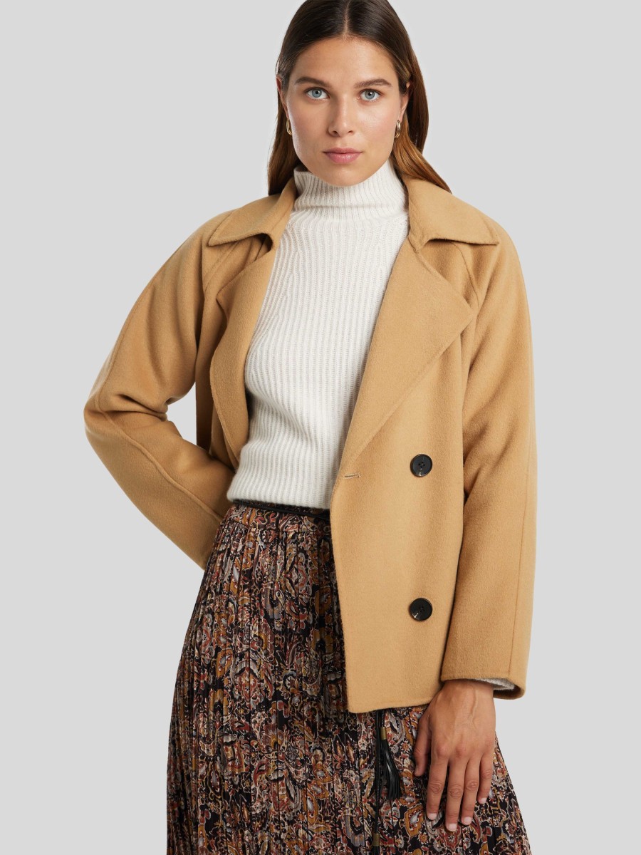 Frauen Paul Kehl Jacken | Wolljacke In Doubleface Camel