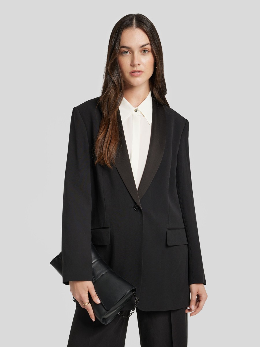 Frauen BOSS Women Blazer | Blazer Mit Gurtel Schwarz