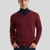 Manner Gant Pullover & Strickjacken | Pullover Aus Lammwolle Bordeaux