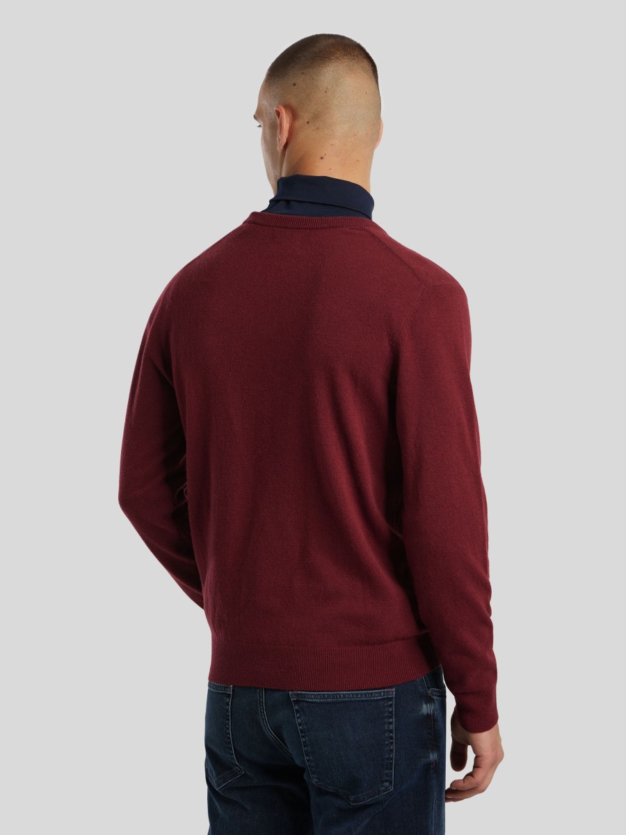 Manner Gant Pullover & Strickjacken | Pullover Aus Lammwolle Bordeaux