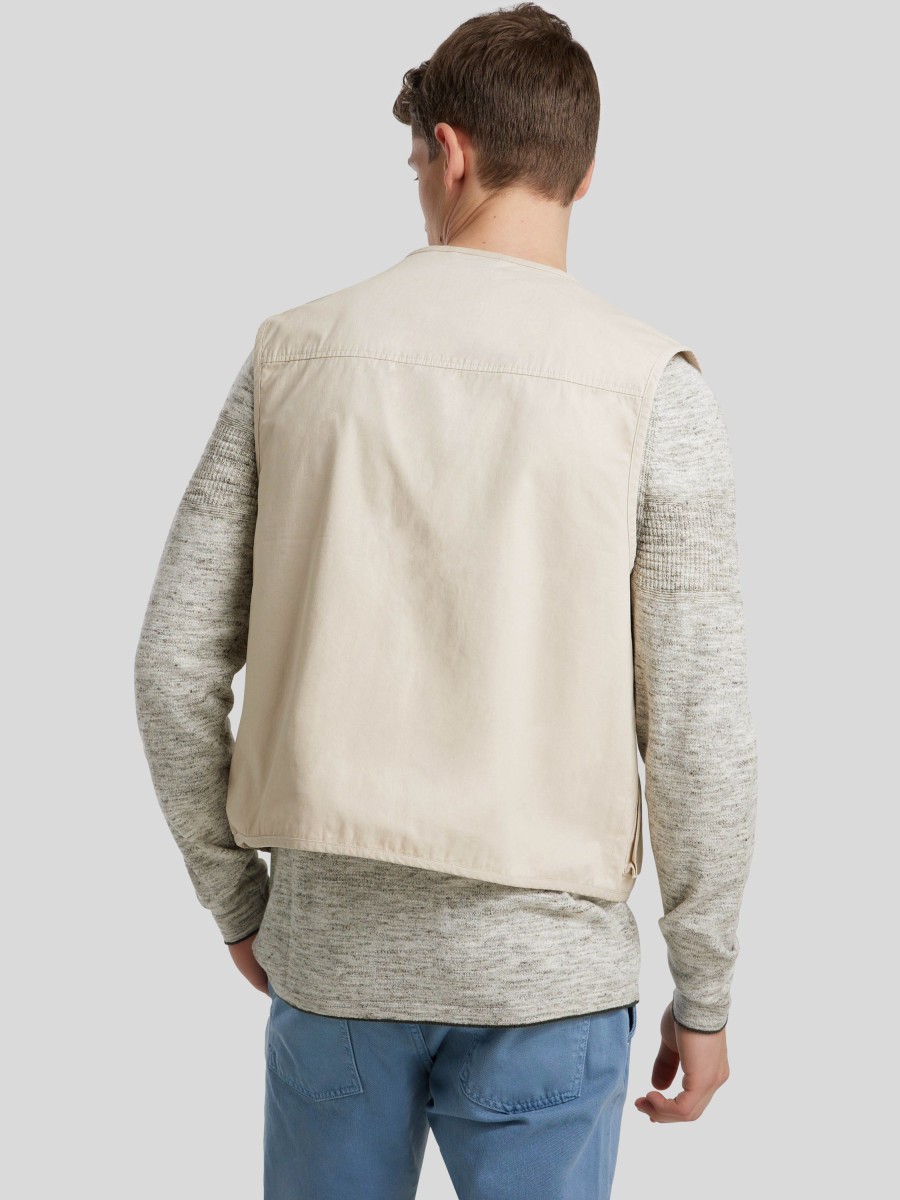 Manner Paul Gilets & Westen | Weste Mit Aufgesetzten Taschen Beige