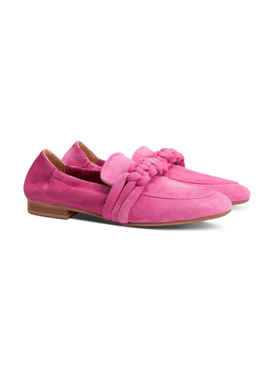 Frauen Donna Carolina Halbschuhe | Loafer Aus Veloursleder Pink