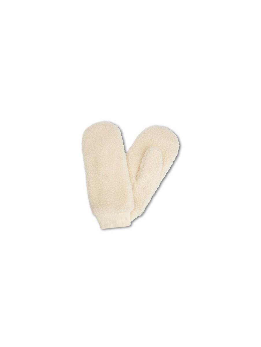 Frauen Paul Kehl Handschuhe | Faustlinge Mit Teddy-Look Beige