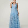 Frauen Nicole Moments Kleider | Abendkleid Mit Glitzer Ninia Hellblau