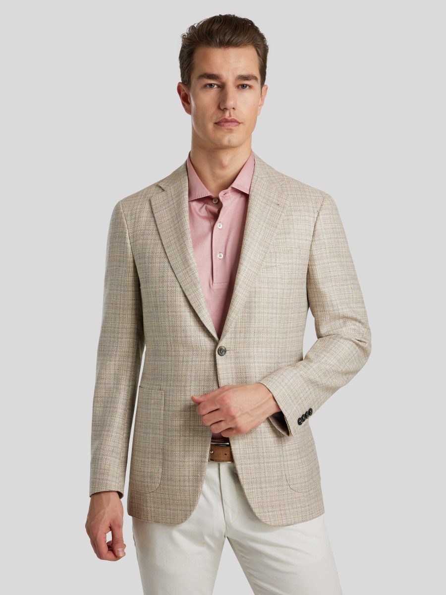 Manner Canali Vestons | Veston Im Tweed-Look Beige