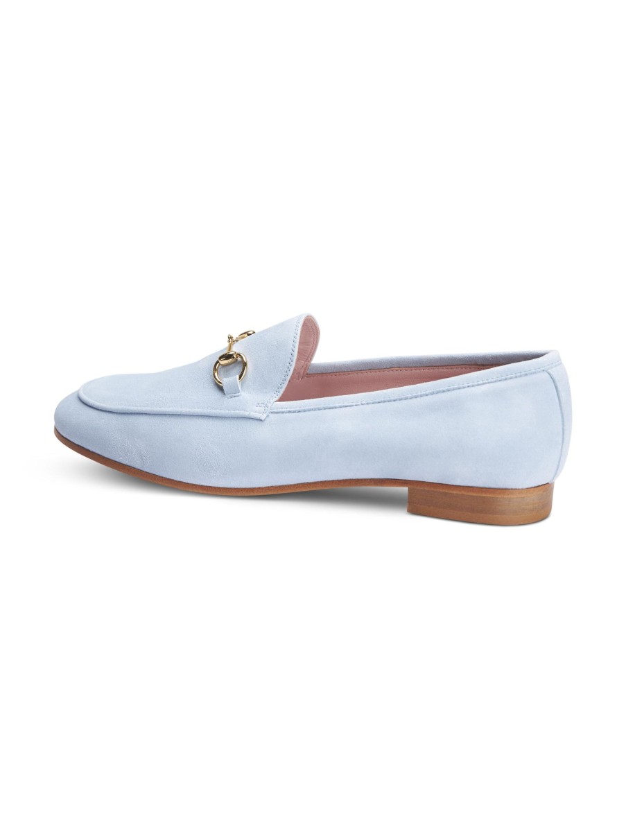 Frauen Castellano Halbschuhe | Loafer Aus Wildleder Genova Hellblau