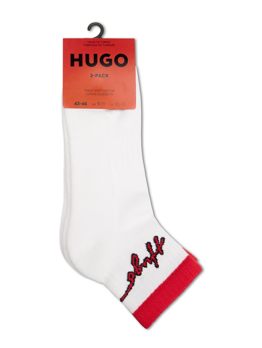 Manner Hugo Sportswear Wasche & Loungewear | Socken Im 2Er Pack Weiss