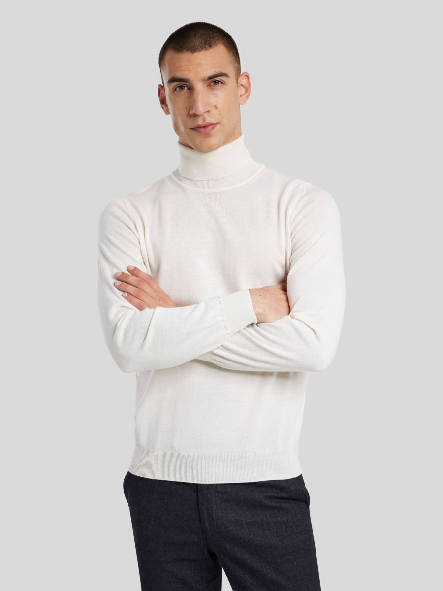 Manner Paul Kehl Pullover & Strickjacken | Rollkragenpullover Ecru