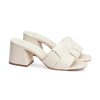 Frauen Carrano Sandalen & Sandaletten | Mules Mit Blockabsatz Ecru